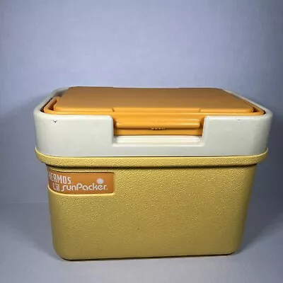 Thermos Lil Sunpacker Cooler 6.5 Qt Model 7710 Yellow Orange Lunchbox Vintage  • $19.95