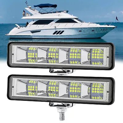 2pcs 6inch Waterproof LED Boat 72W Deck/Dock Marine Lights Flood Light 12V 24V • $18.95