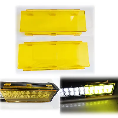 2pcs 8  Inch Off Road LED Light Bar Yellow Lens Cover Fog Lamp Driving ATV SUV • $16.99
