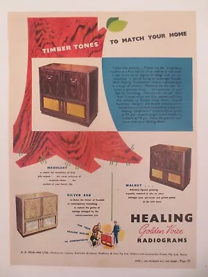 Vintage Australian Advertising 1954 Ad HEALING GOLDEN VOICE RADIOGRAMS Radio Art • $13.95