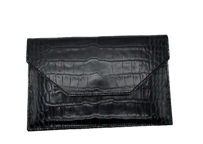 Graphic Image Leather Wallet Envelope Holds Photos Papers Money 7x4  Navy Croc • $28