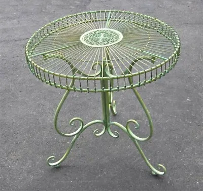 Round Garden Patio Table  Antique Green - Iron     • $139.95