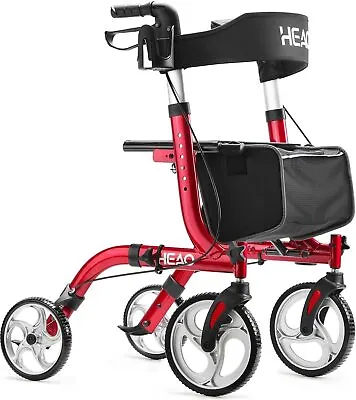 HEAO Padded Backrest Rollator Walker Mobility Walking Aid With Seat 10  Wheels • $149.99