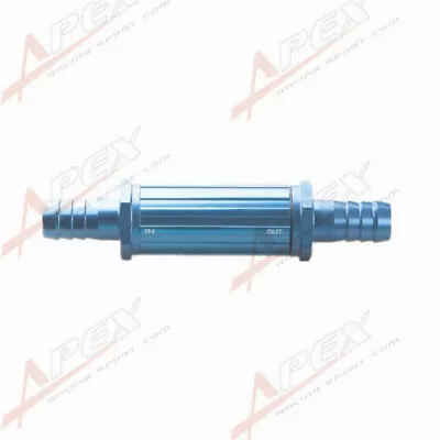 15mm Billet Aluminum Magnetic Fuel Filter Fitting Adapter 30 Micron Blue • $8.85