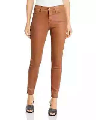 AG JEANS' FARRAH Rust Brown Wax Coated Skinny Ankle High Rise Size 25 JSC • $45