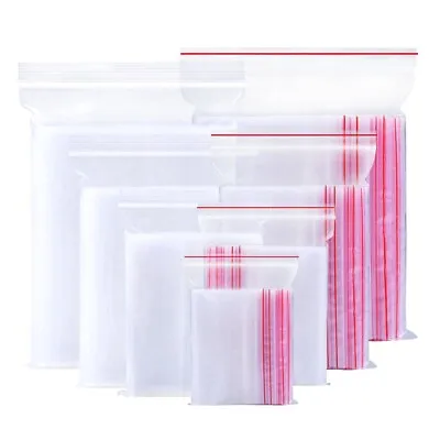 100/50pcs Pack Resealable Zip Lock Bags Self Seal Clear Plastic Ziplock Poly Bag • £16.68