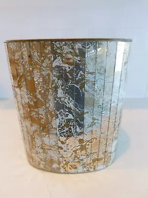 12  Vintage National Products WOW Brass Swirl Mirror-Tile Trash Can /Wastebasket • $44.99