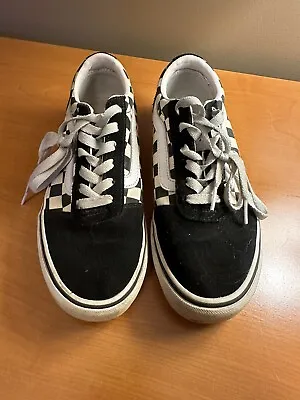 SALE! VANS Women’s Sz 6.5 Black & White Checkered Low Top Tennis Shoes Sneakers • $9