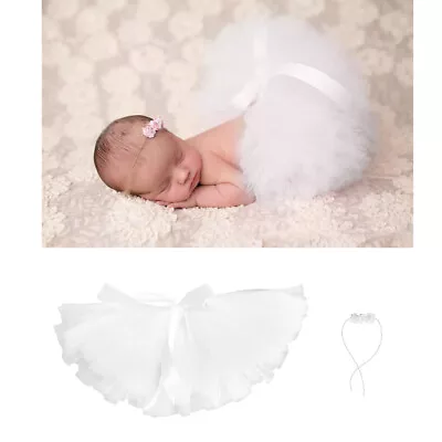 Infant Flower Headband Bow- Knot Tutu Skirt Girl Tutu Dress Tutu Skirt Newborn • £8.32