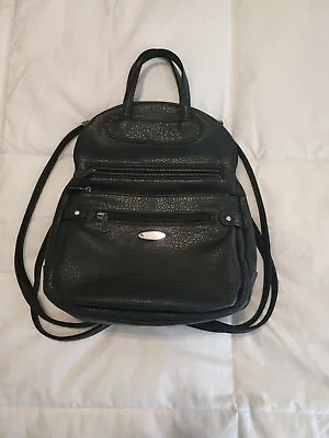 MultiSac Pebbled Vinyl Mini Backpack Black Travel Bag Women’s Purse • $22