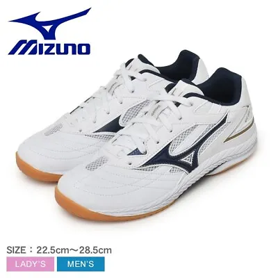 Mizuno Unisex Table Tennis Shoes WAVE DRIVE 9 White/Navy/Gold 81GA2205 14 NEW • $111.49