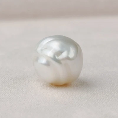$19.90 • Buy 10.9×11.4MM Baroque Australian White South Sea Loose Pearl Undrilled,8.5Carat