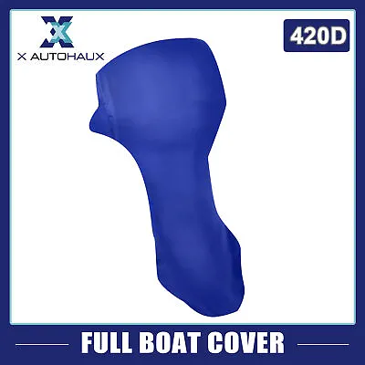 420D Oxford Cloth Motor Full Outboard Engine Cover Boat Fit Up 6-15 HP Blue • $28.59