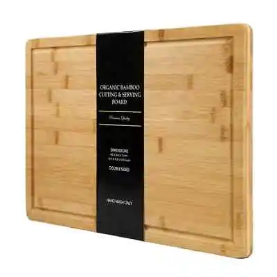 Organic Bamboo Chopping Board Extra Large Kitchen Food Cutting & Serving Boards • £8