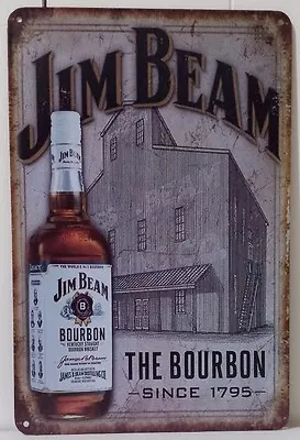 JIM BEAM Tin Metal Sign Rustic Look .. MAN CAVE . Brand New. AU SELLER • $10