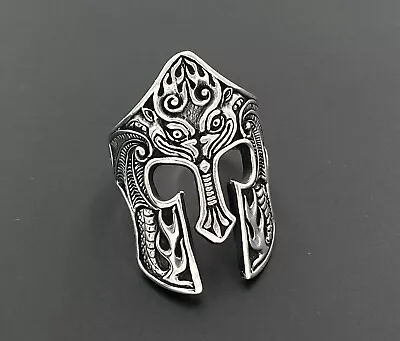 Signed B.s. Norse Viking Warrior Helmet Sterling Silver 925 Mens Ring Size 9.5 • $65