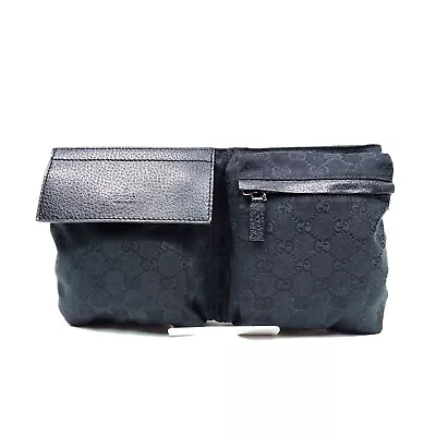 Gucci Waist Pouch Bag  Black Canvas 1277846 • $38