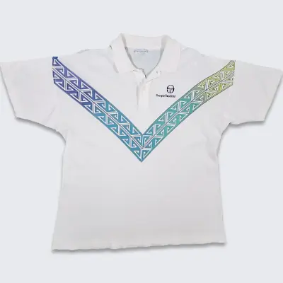 Sergio Tacchini Vintage 90s Tennis Polo Shirt - Maori Style Design • $69