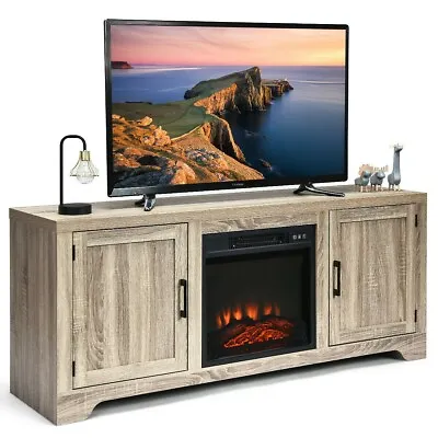 $174.99 • Buy Media Component TV Stand Storage Cabinet Console Adjust For 18  Fireplace Heater