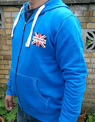 Brand New Cobalt Blue LAMBRETTA Hooded Sweatshirt TRACKSUIT TOP Size S • £14.99