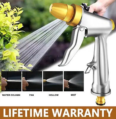 High Pressure Water Spray Car Wash Metal Gun Brass Nozzle Garden Hose Pipe Lawn • £7.85