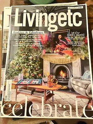 £3.50 • Buy Living Etc Magazine December 2019 Dec 19 Home Interiors Christmas Xmas Festive
