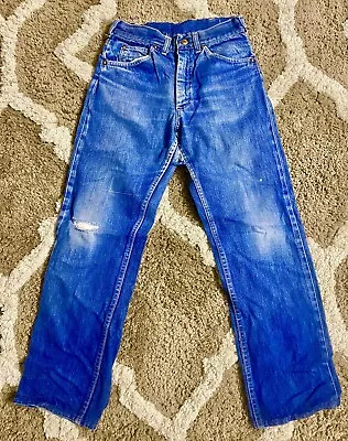 VTG 50S 60s MENS 25 X 26 COW PUNCHER HEAVY DENIM WESTERN JEANS PANTS JW McDonald • $60