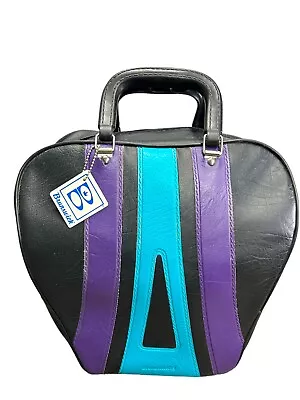 Brunswick Vintage Bowling Ball Bag Purple  Turquoise  Black USA • $30.55