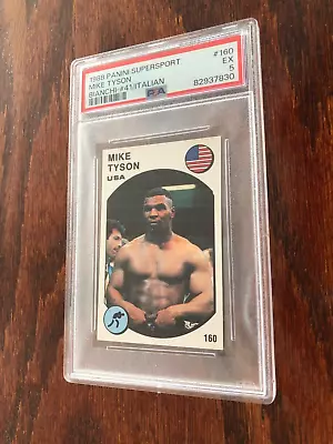 Rare Mike Tyson 1988 Panini Supersport Card Bianchi Back #160 Psa 5 Boxing Card • $249.95