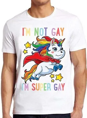 Unicorn Super Gay Pride LGBT LGBTQ Ally Rainbow Flag Funny Gift T Shirt M955 • £6.35
