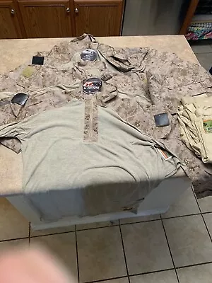 USMC Marine Digital Desert MARPAT FR Combat Shirt FROG Medium  Lot • $125