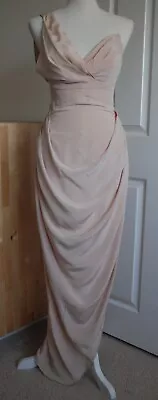 Zimmermann LightPink 100% Silk Long Drape Dress Shoulder Sash Wired Top Size 1 • £55