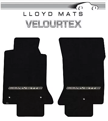 1997-2004 C5 Corvette Lloyd Velourtex Frt Black Floor Mat Black Text Logo • $138.99