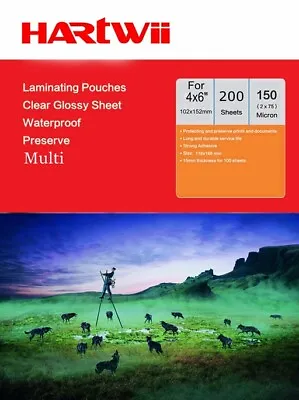 200 Sheets  A6 4x6 Hot Laminating Pouches 150Micron  (75x2)  110x160mm • £10.49