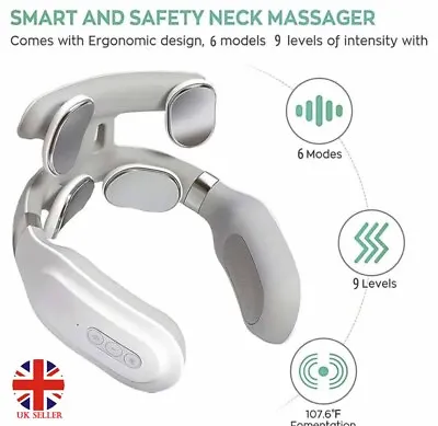 UK Cervical Neck Pulse Massager Body Shoulder Muscle Relax Relieve Pain Electric • £18.99