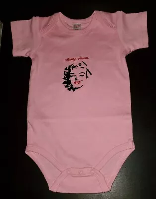 Marilyn Monroe Embroidered Baby Bodysuit  6-12 Month Pink NEW • $13.70