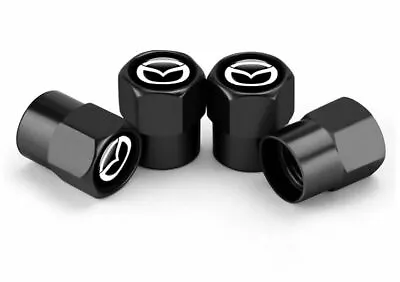 4x Black Hex Metal Alloy Tire Air Valve Stem Cap Fits Most Mazda Cars & SUVs  • $8.68