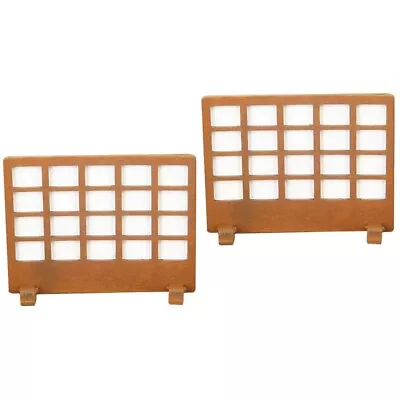  2 Pcs Wooden Room Divider Decorative Screen Panel For Doll House Living Room • $12.34