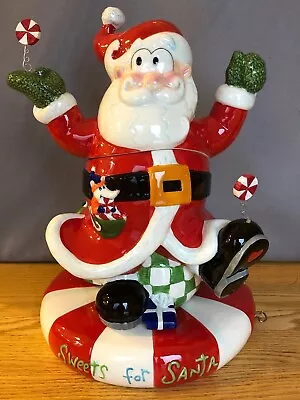 Sweets For Santa Musical Cookie Jar - Rare -By Silvestri - Festive • $50