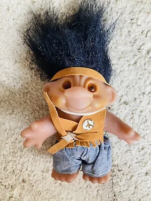 Vintage Thomas Dam Hippie Vest Troll Doll 1986 • $18.34