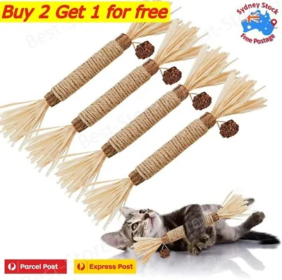 Cat Toys Silvervine Chew Stick Kitten Treat Catnip Toy Cleaning Teeth Toys AU • $4.68