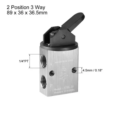 S3HL-08 2 Position 3 Way 1/4  PT Manual Hand Pull Solenoid Mechanical Valve • £11.59