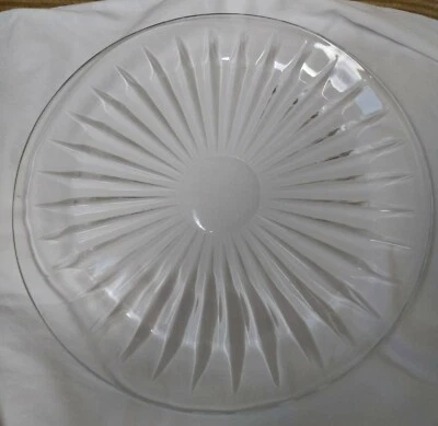 $52 • Buy VAL ST. LAMBERT CAKE PLATE In BELGIUM CRYSTAL -- 11-5/8  Diameter