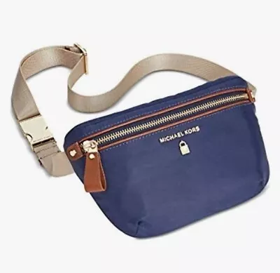 Michael Kors Fanny Pack Belt Bag Navy Gold • $48.55