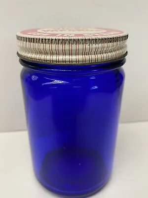 Vintage Cobalt Blue Vicks Vapor Rub Bottle With Original Lid  40'S-50'S 4 1/2  • $12.99