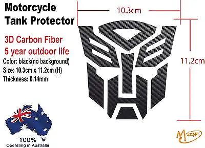 $3.89 • Buy Transformer Tank Pad Protector Sticker For Motorcycle Tank 3D Carbon  Fibre =5