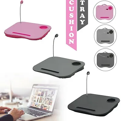 Laptop Tray Cushion With Easy Reading Table CupHolder And LED Light Work Station • £8.85