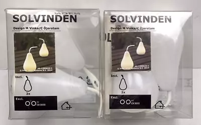 Lot Of 2 - Four Total Ikea Solvinden Mini Lamps Pear Shaped White 402.971.98 • $29.95