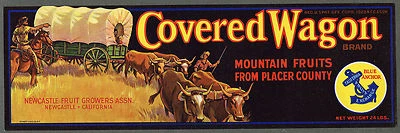 $3.99 • Buy COVERED WAGON Vintage Lug Crate Label, Western Settlers, **AN ORIGINAL LABEL**