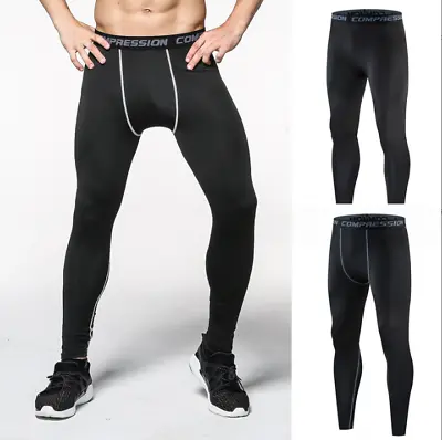 Men Compression Pants Thermal Tight Base Under Layer Workout Leggings Gym Sports • $9.99